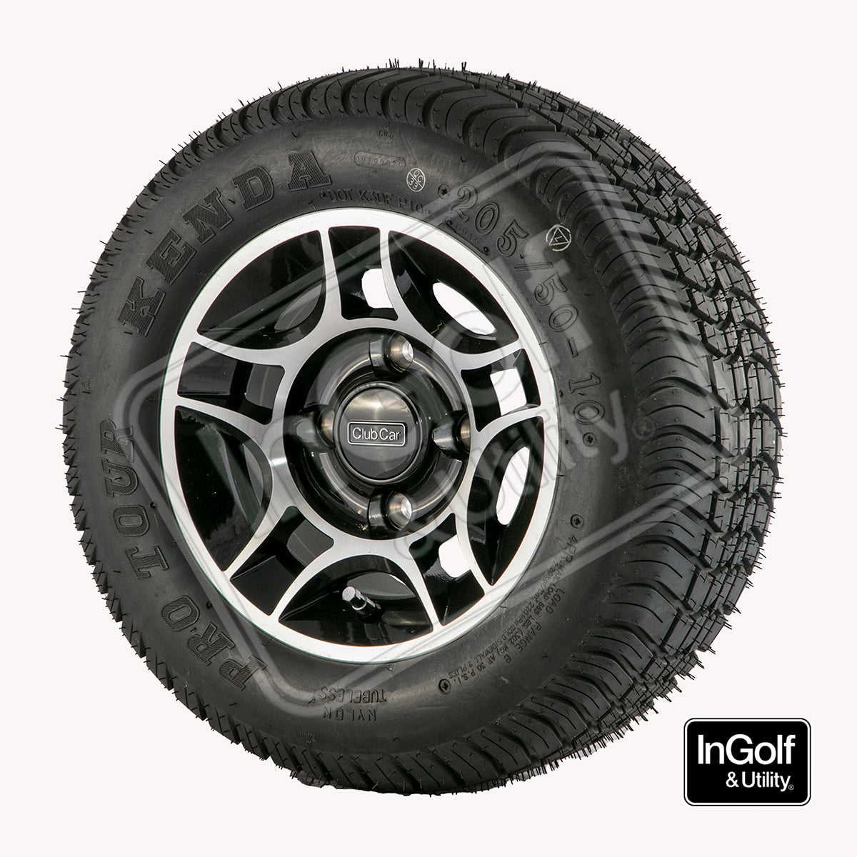 Club Car 10" Alloy 5-Spoke Wheels – Black (set of 4)