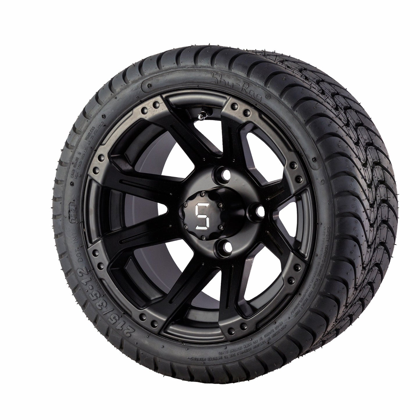 Golf Cart SRTW-212 MATTE BLACK 12"Tyre and Rim Package (Set 4)