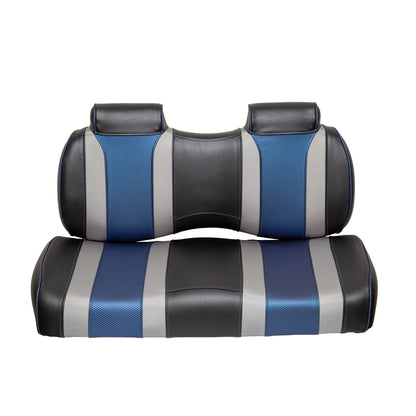 Golf Cart Front Seat Tsunami Black Liquid Silver/Blue