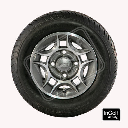 Club Car 10" Alloy 5-Spoke Wheels – Gunmetal Grey (set of 4)