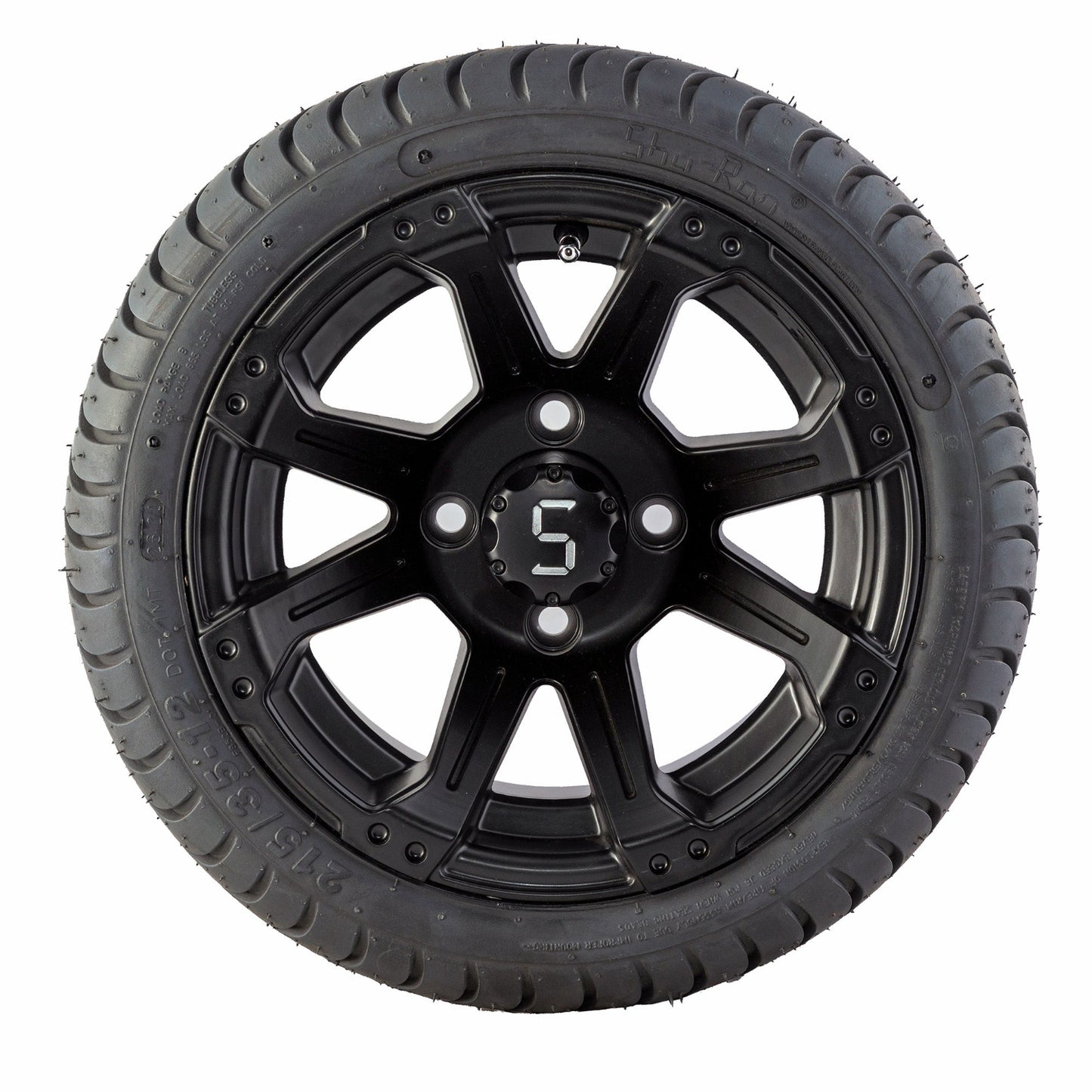 Golf Cart SRTW-212 MATTE BLACK 12"Tyre and Rim Package (Set 4)