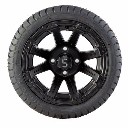 Golf Cart SRTW-212 MATTE BLACK 12"Tyre and Rim Package (Set 4)