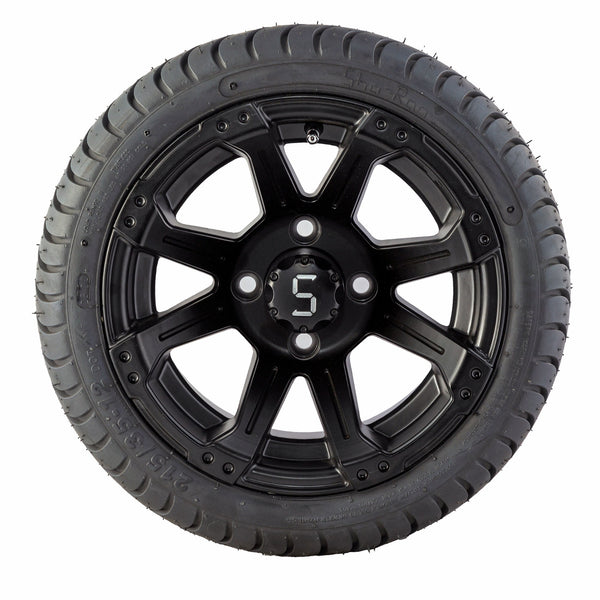 Golf Cart SRTW-212 MATTE BLACK 12"Tyre and Rim Package (Set 4)