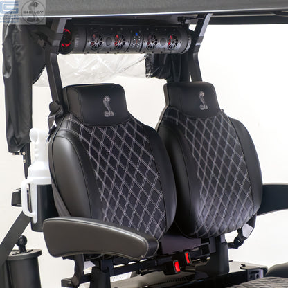 Shelby E2 Lithium Golf Cart Black with Silver G.T Stripe