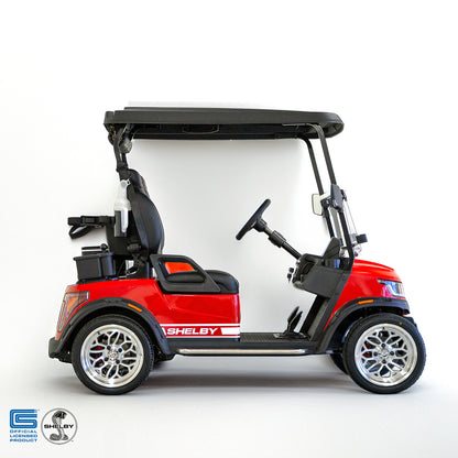 Shelby E2 Lithium Golf Cart Red with White G.T Stripe