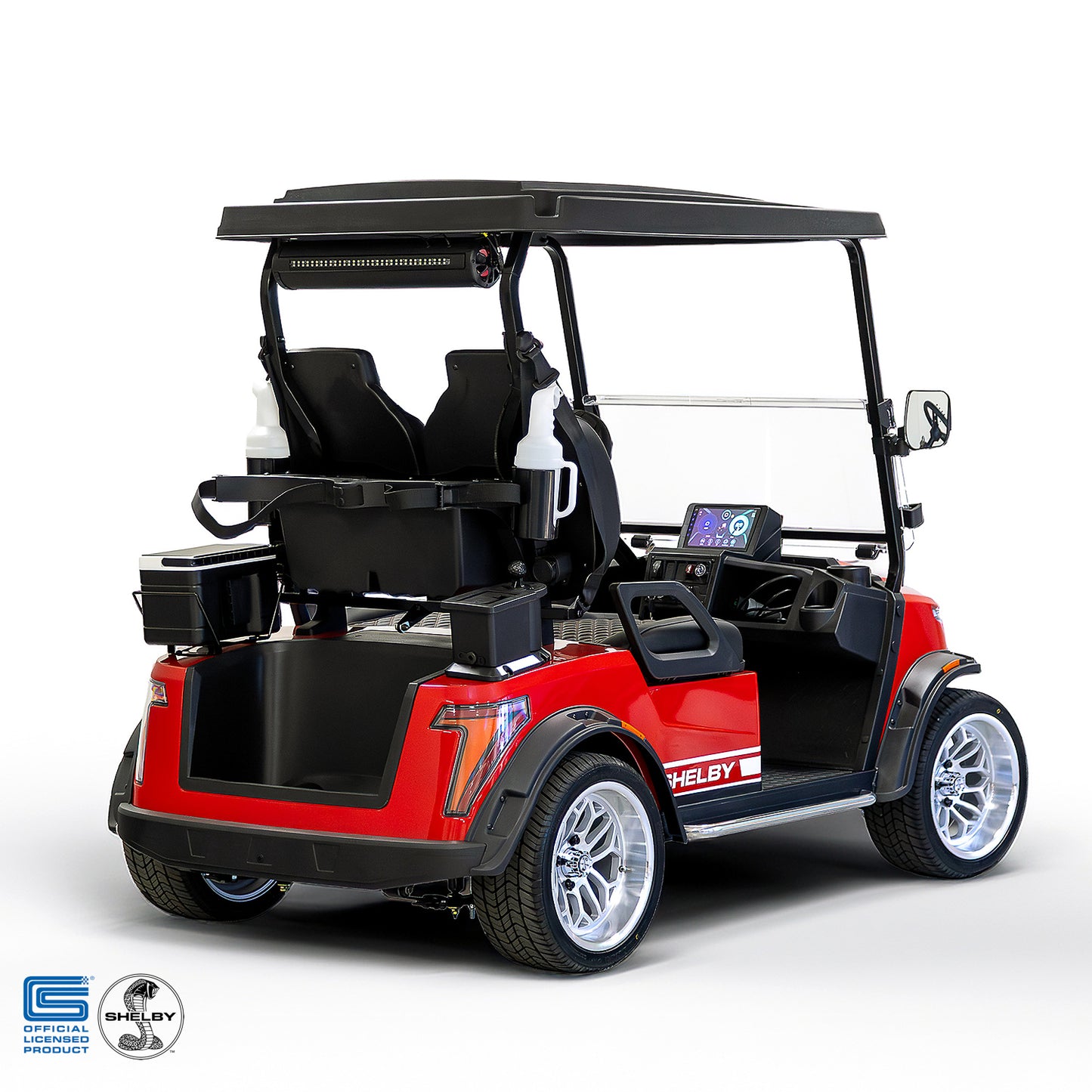 Shelby E2 Lithium Golf Cart Red with White G.T Stripe
