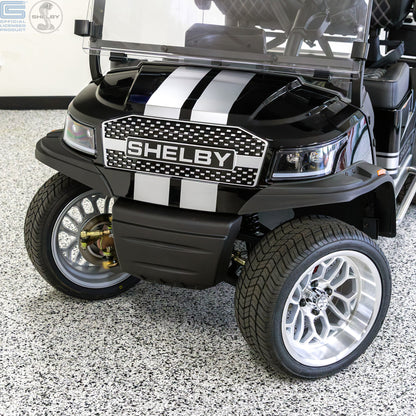 Shelby Electric Golf Cart - Black with Silver G.T. Stripes
