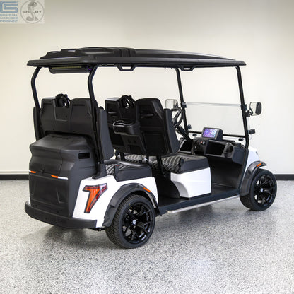 Shelby E4 Lithium Golf Cart White with Premium Black Seats