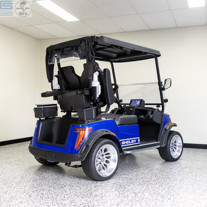 Shelby E2 Lithium Golf Cart Blue with White G.T Stripe