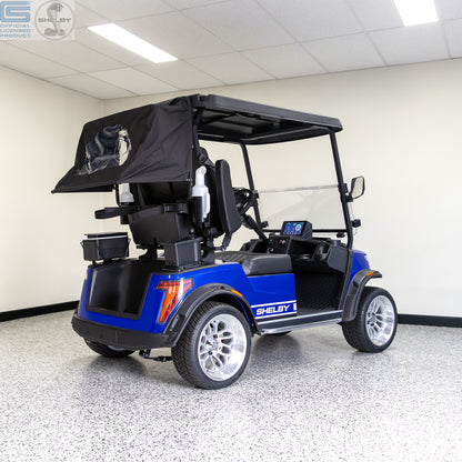 Shelby E2 Lithium Golf Cart Blue with White G.T Stripe