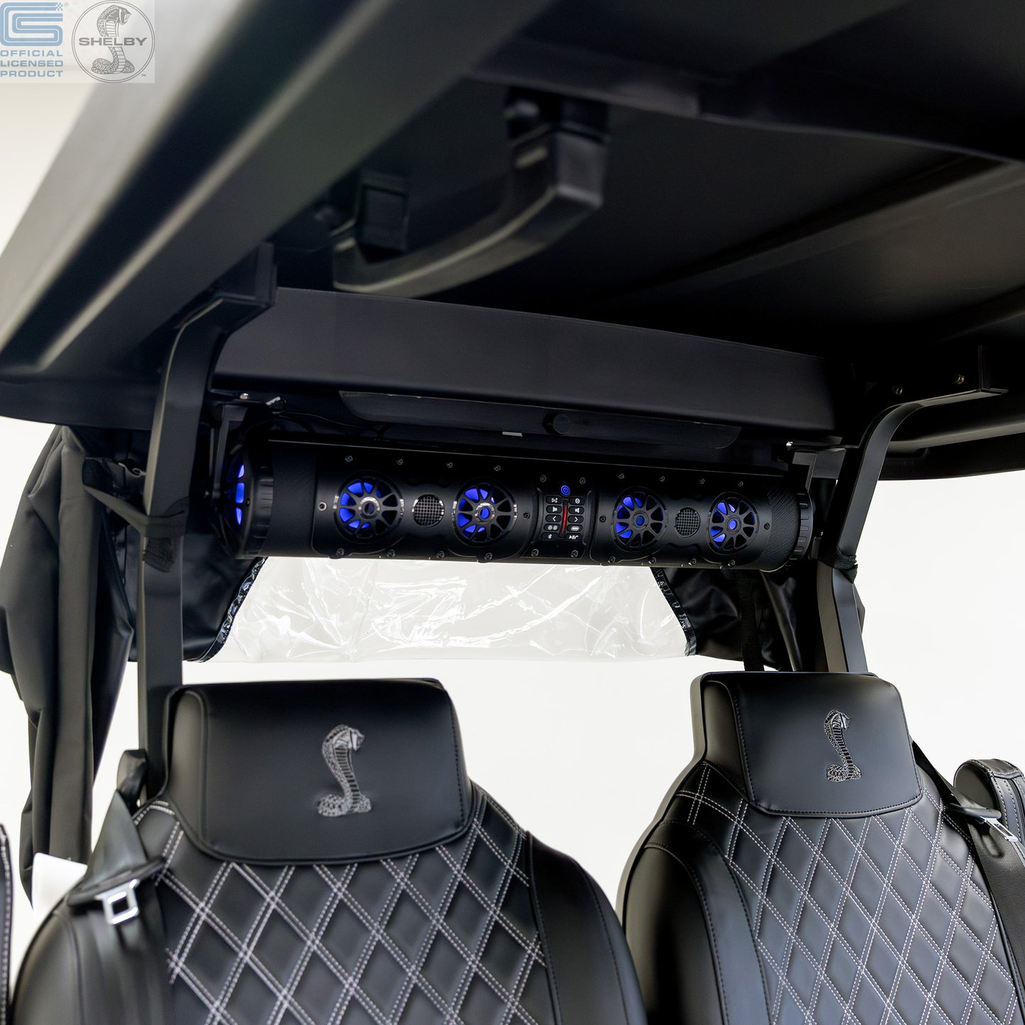 Shelby E2 Lithium Golf Cart Blue with White G.T Stripe