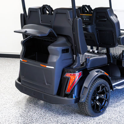 Shelby E4 Lithium Golf Cart Black with Silver G.T Stripe
