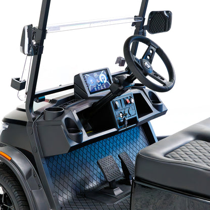 Shelby E4 Lithium Golf Cart Black with Silver G.T Stripe