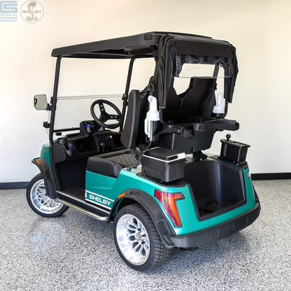Shelby E2 Lithium Golf Cart Green with White G.T Stripe