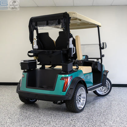Shelby E2 Lithium Golf Cart Green with Premium Beige Seats