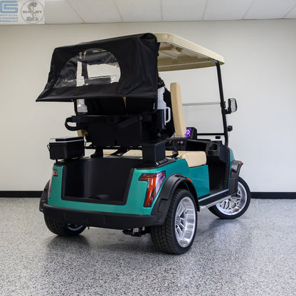 Shelby E2 Lithium Golf Cart Green with Premium Beige Seats