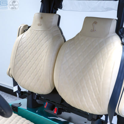 Shelby E2 Lithium Golf Cart Green with Premium Beige Seats