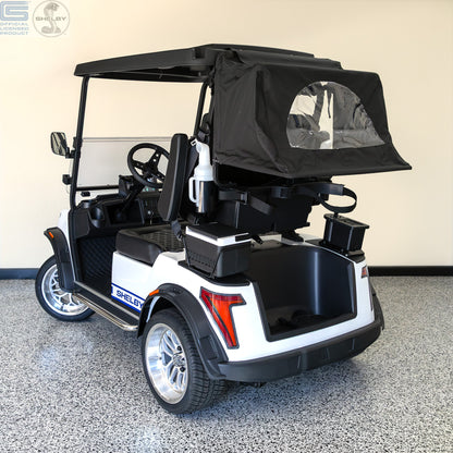Shelby E2 Lithium Golf Cart White with Blue G.T Stripe