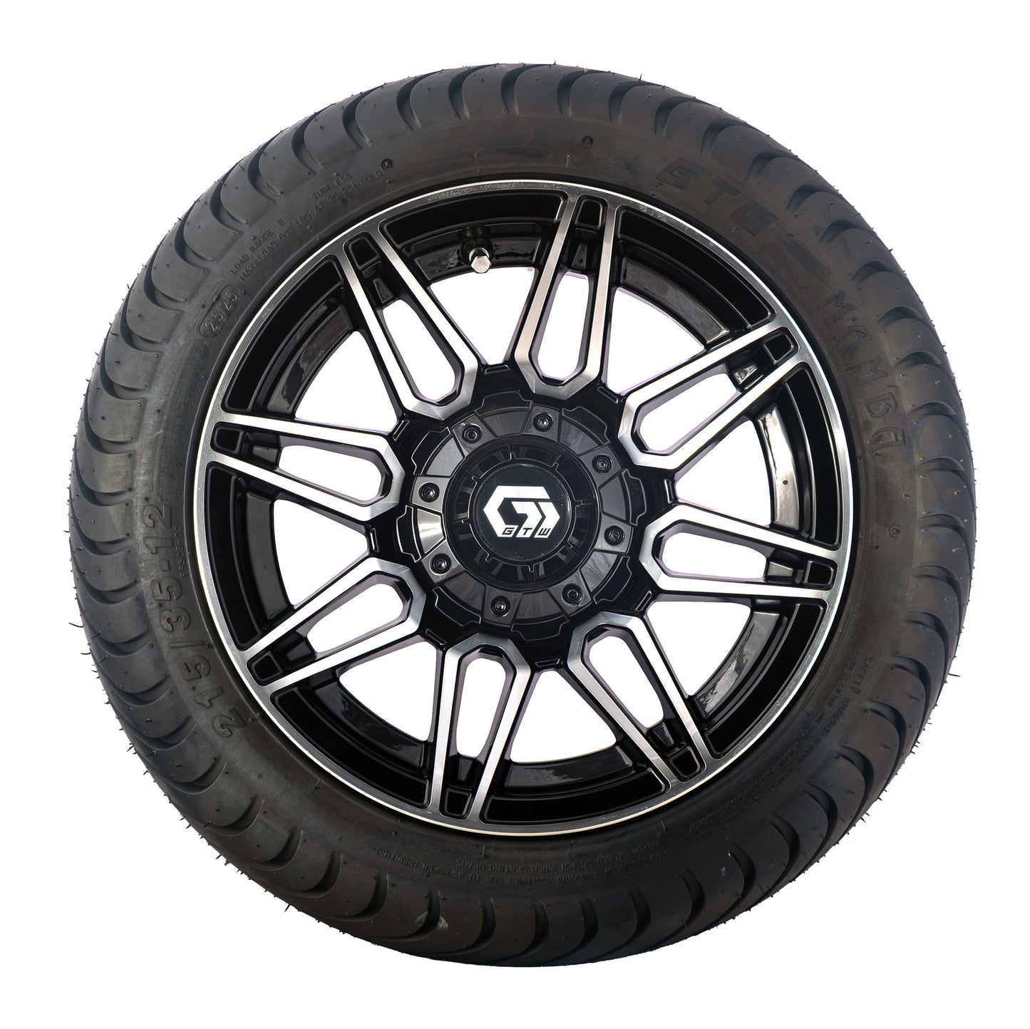 Golf Cart 12" Stealth Chrome / Black Tyre & Rim Package (Set 4)