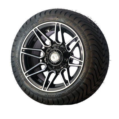 Golf Cart 12" Stealth Chrome / Black Tyre & Rim Package (Set 4)