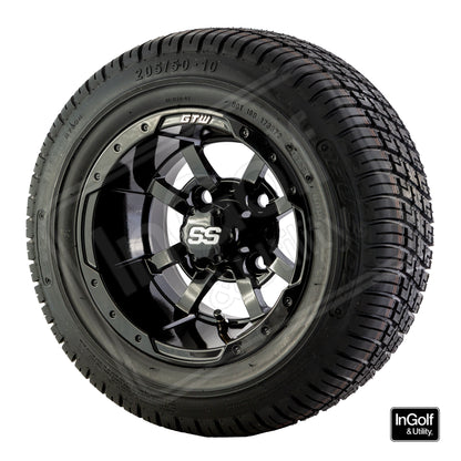 Golf Cart 10" Stormtrooper Black Tyre and Rim Package