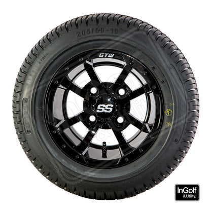 Golf Cart 10" Stormtrooper Black Tyre and Rim Package