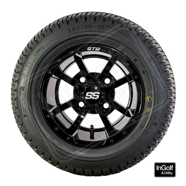 Golf Cart 10" Stormtrooper Black Tyre and Rim Package