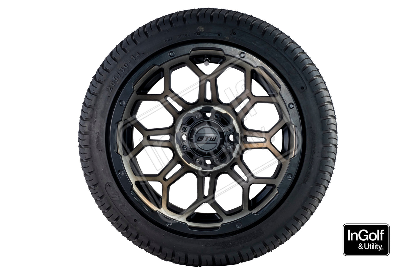 Golf Cart GTW Bravo 14" Matte Bronze Tyre and Rim Package (set 4)