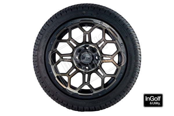 Golf Cart GTW Bravo 14" Matte Bronze Tyre and Rim Package (set 4)