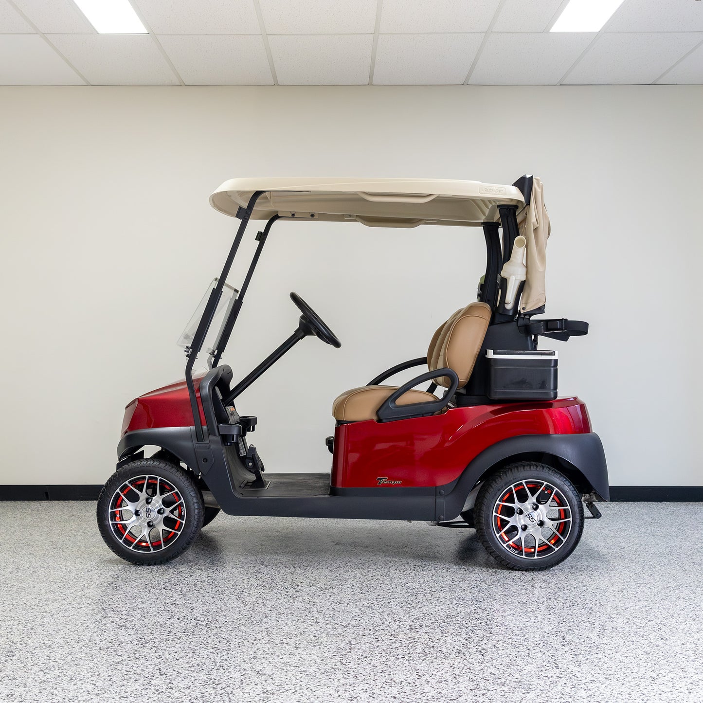 Refurbished 2019 Club Car Tempo Lithium Golf Cart - Candy Apple Red Lithium