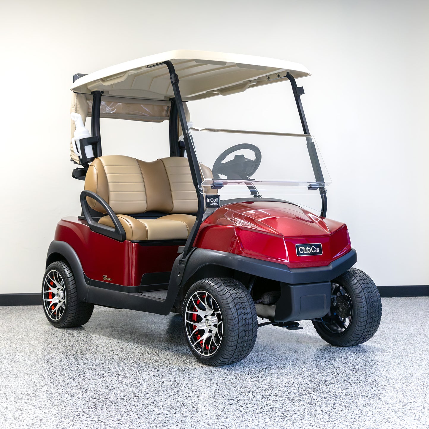 Refurbished 2019 Club Car Tempo Lithium Golf Cart - Candy Apple Red Lithium