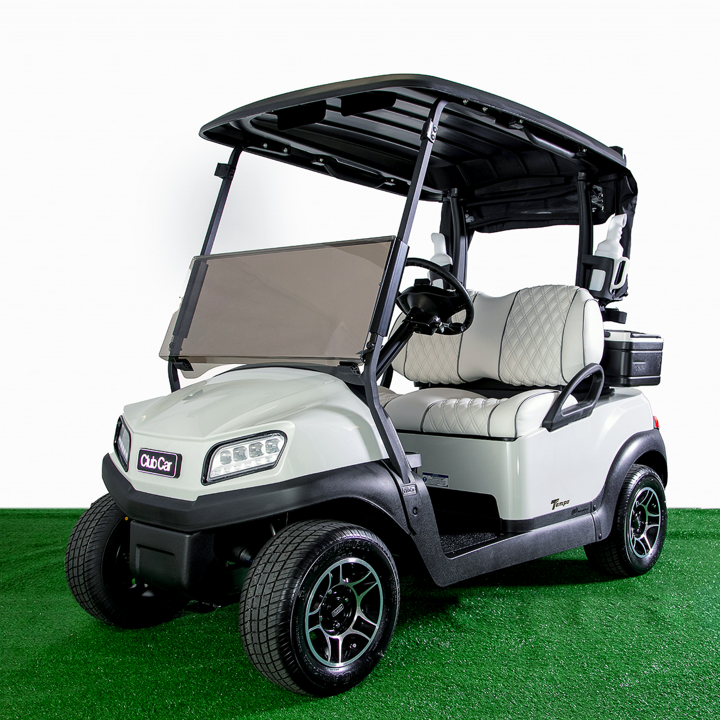 Club Car Tempo Deluxe Golf Cart - Metallic Glacier White