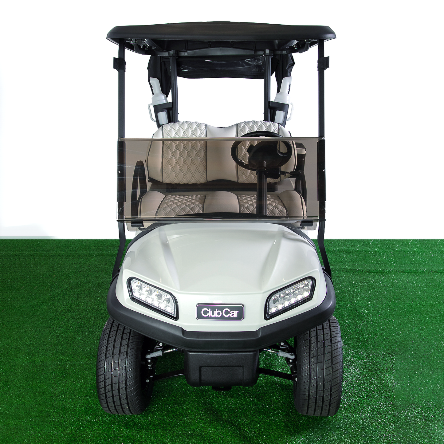 Club Car Tempo Deluxe Golf Cart - Metallic Glacier White