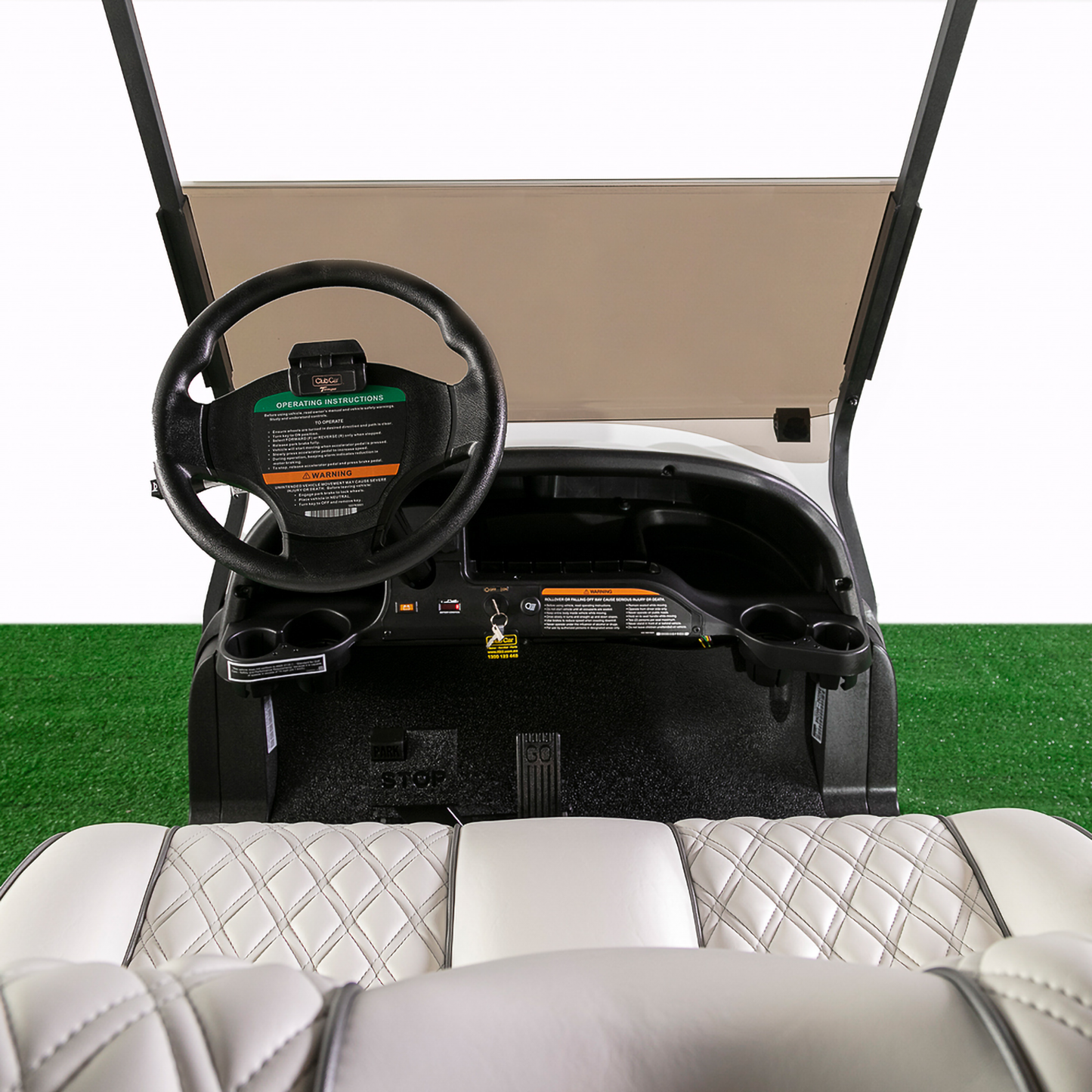 Club Car Tempo Deluxe Golf Cart - Metallic Glacier White