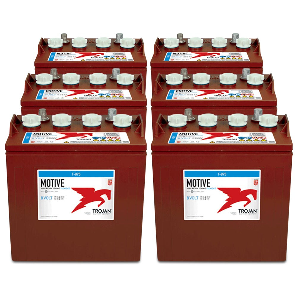 Trojan T875 x 6 (48v Set) Golf Cart Batteries
