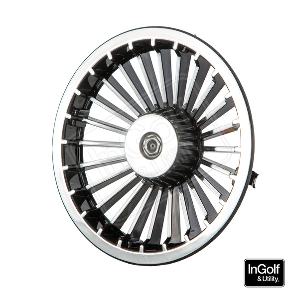 Golf Cart 8" Black & Chrome Turbine Wheel Cover (set of 4)
