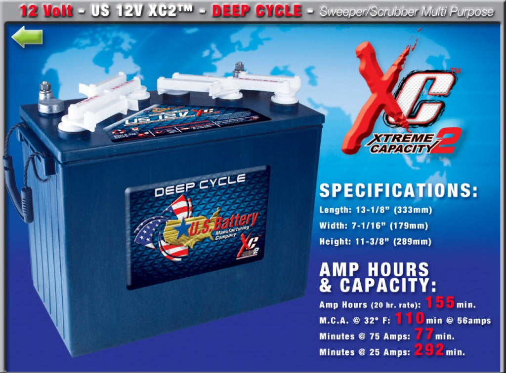 4 x US Battery 12v 12volt 48v Golf Cart Batteries for Yamaha, Club Car EZGO US12VXC